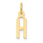14k Small Slanted Block Letter H Initial Charm