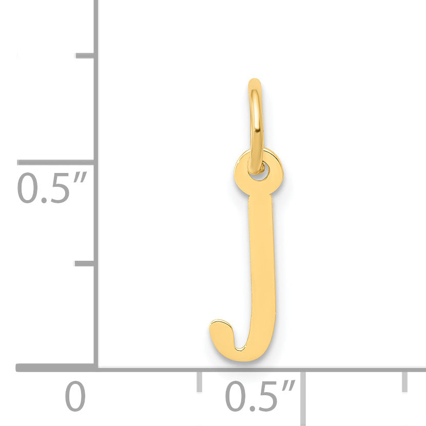 14K Small Slanted Block Initial J Charm