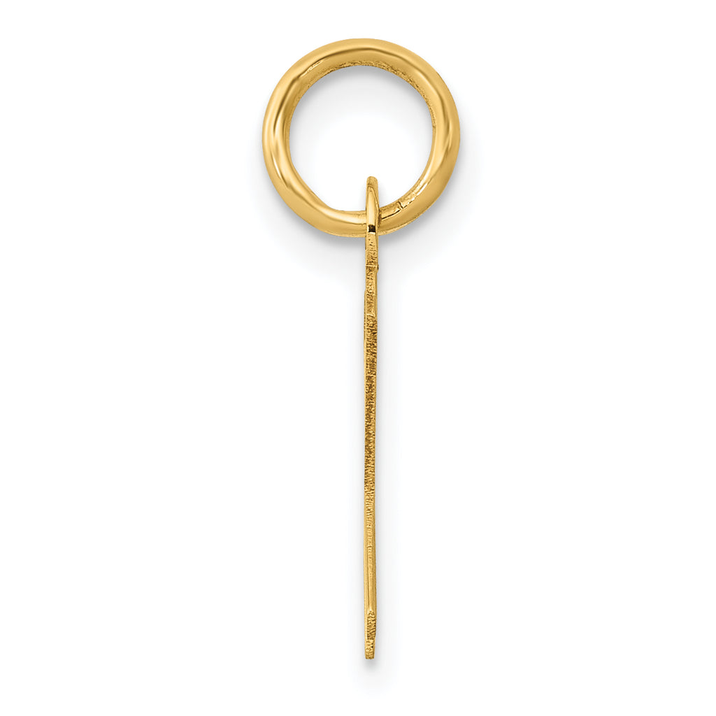 14K Small Slanted Block Initial K Charm