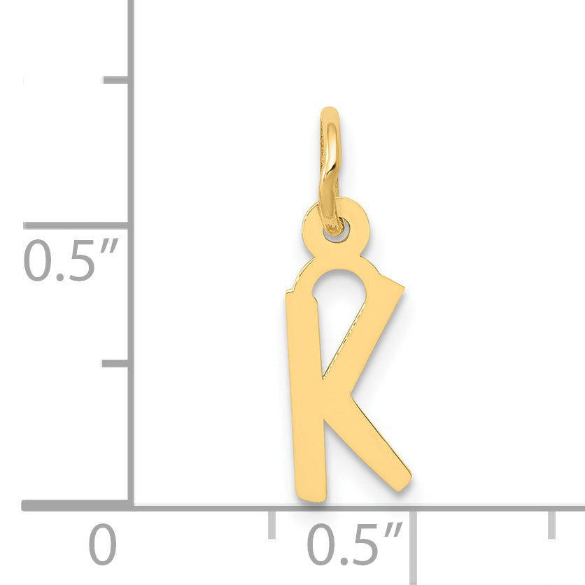 14K Small Slanted Block Initial K Charm