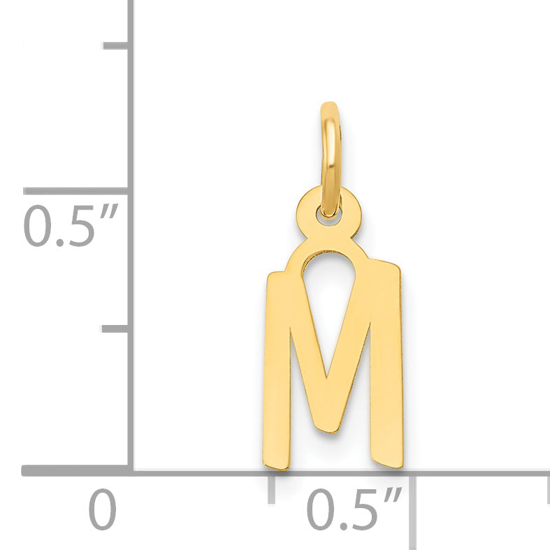 14K Small Slanted Block Initial M Charm