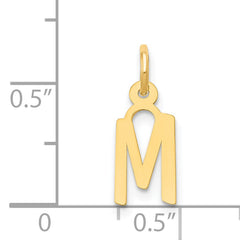 14K Small Slanted Block Initial M Charm