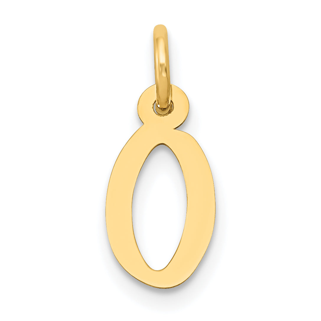 14k Small Slanted Block Letter O Initial Charm