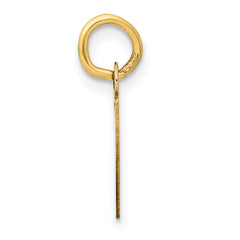 14K Small Slanted Block Initial P Charm