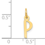 14K Small Slanted Block Initial P Charm