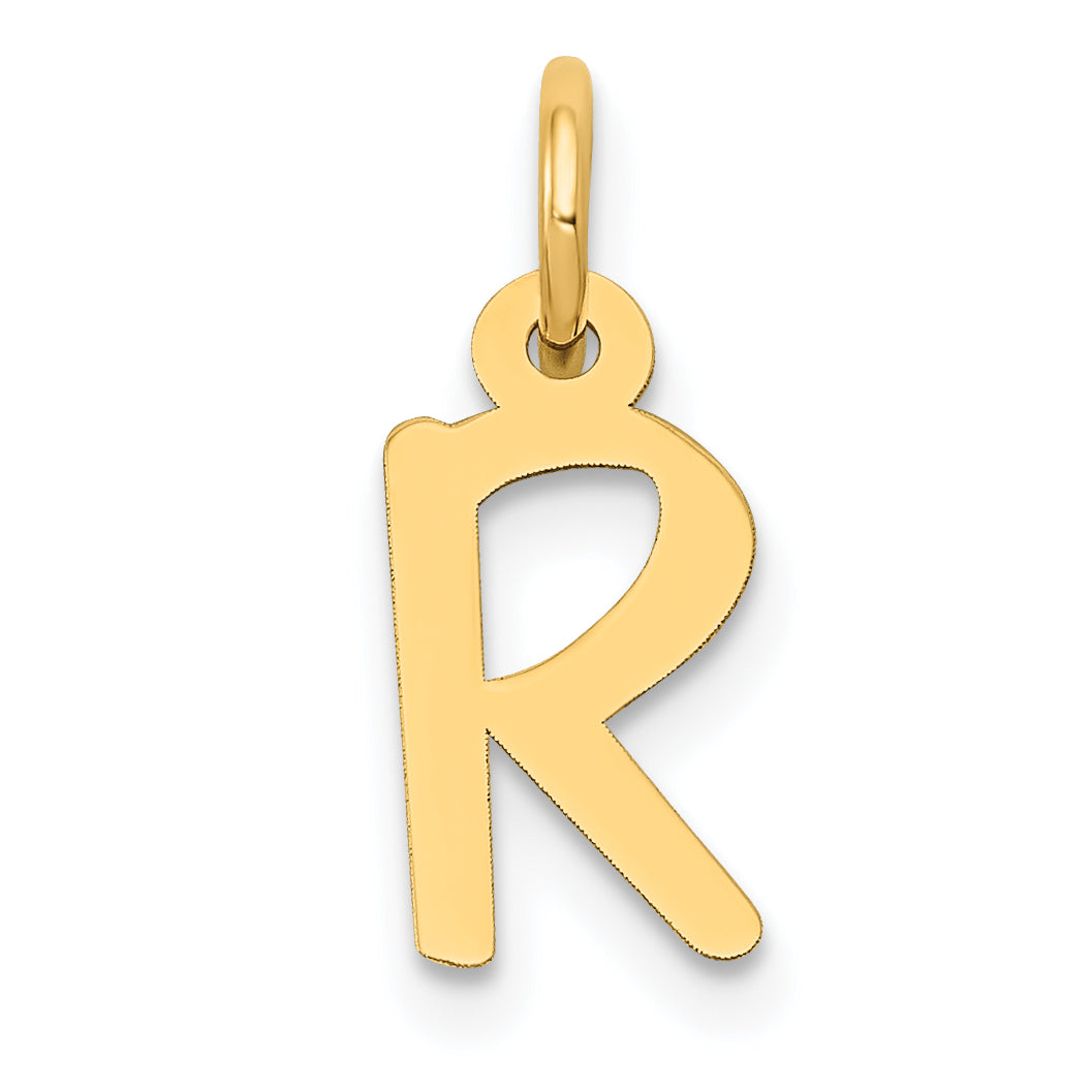 14k Small Slanted Block Letter R Initial Charm Main image