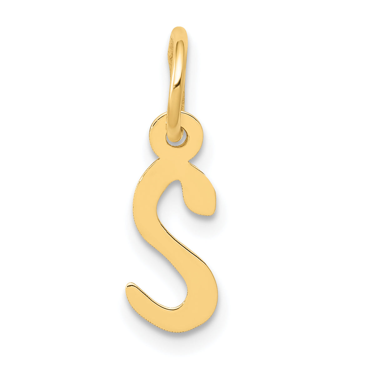14k Small Slanted Block Letter S Initial Charm