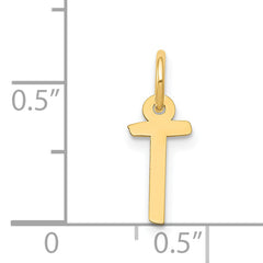 14K Small Slanted Block Initial T Charm