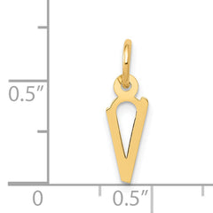 14K Small Slanted Block Initial V Charm