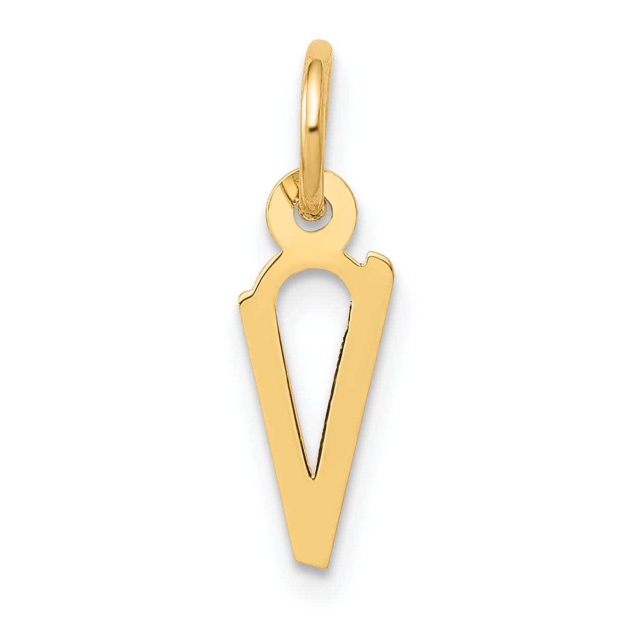 14k Small Slanted Block Letter V Initial Charm Main image