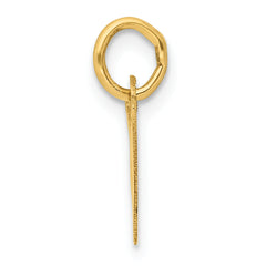 14K Small Slanted Block Initial W Charm