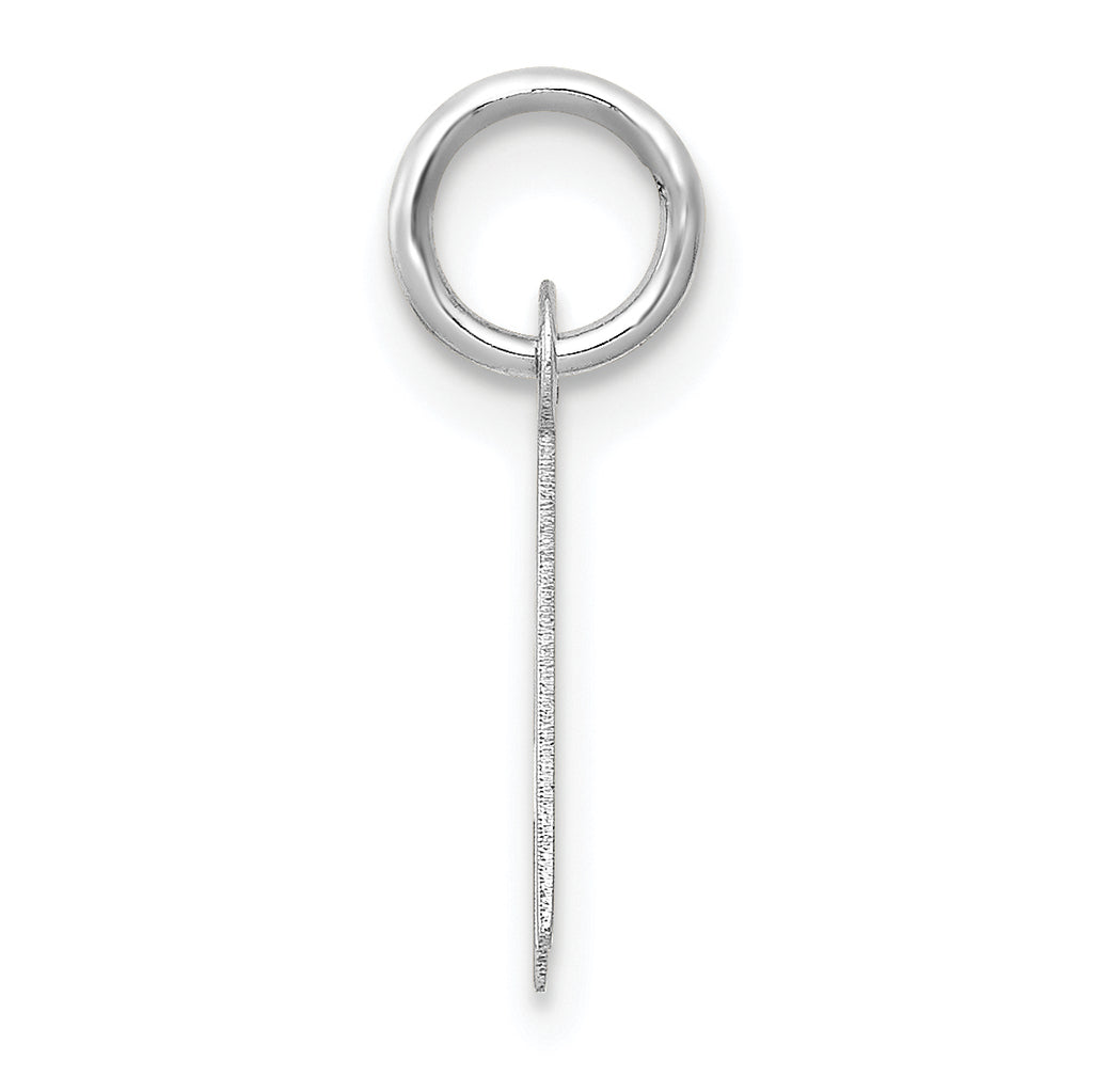 14K White Gold Small Slanted Block Letter A Initial Charm