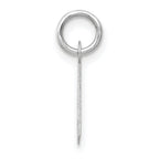 14K White Gold Small Slanted Block Letter A Initial Charm