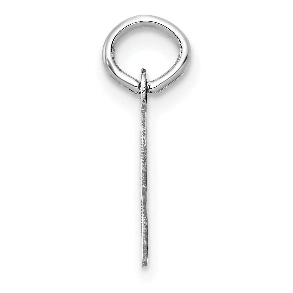 14K White Gold Small Slanted Block Letter B Initial Charm