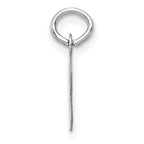 14K White Gold Small Slanted Block Letter B Initial Charm