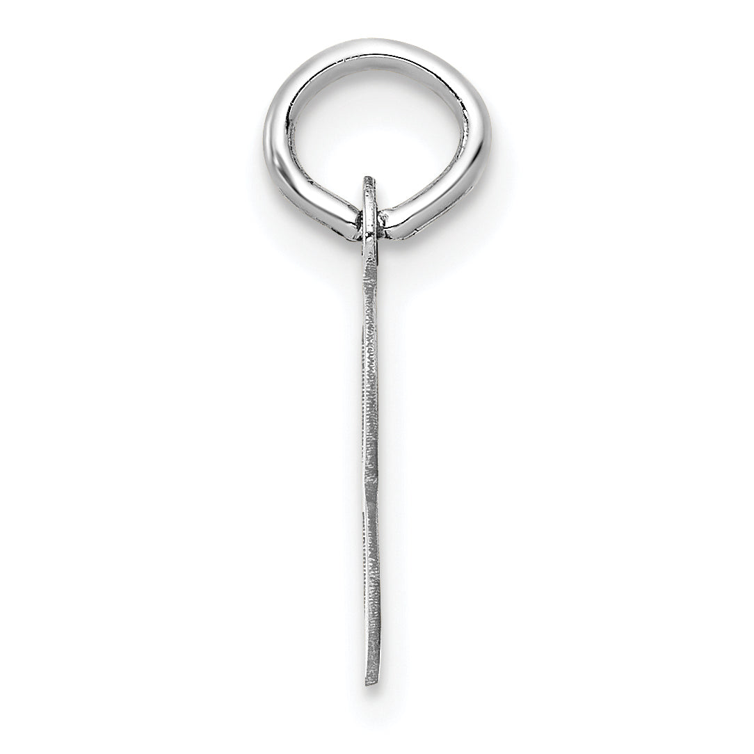 14K White Gold Small Slanted Block Letter B Initial Charm
