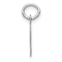 14K White Gold Small Slanted Block Letter B Initial Charm