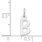 14K White Gold Small Slanted Block Letter B Initial Charm