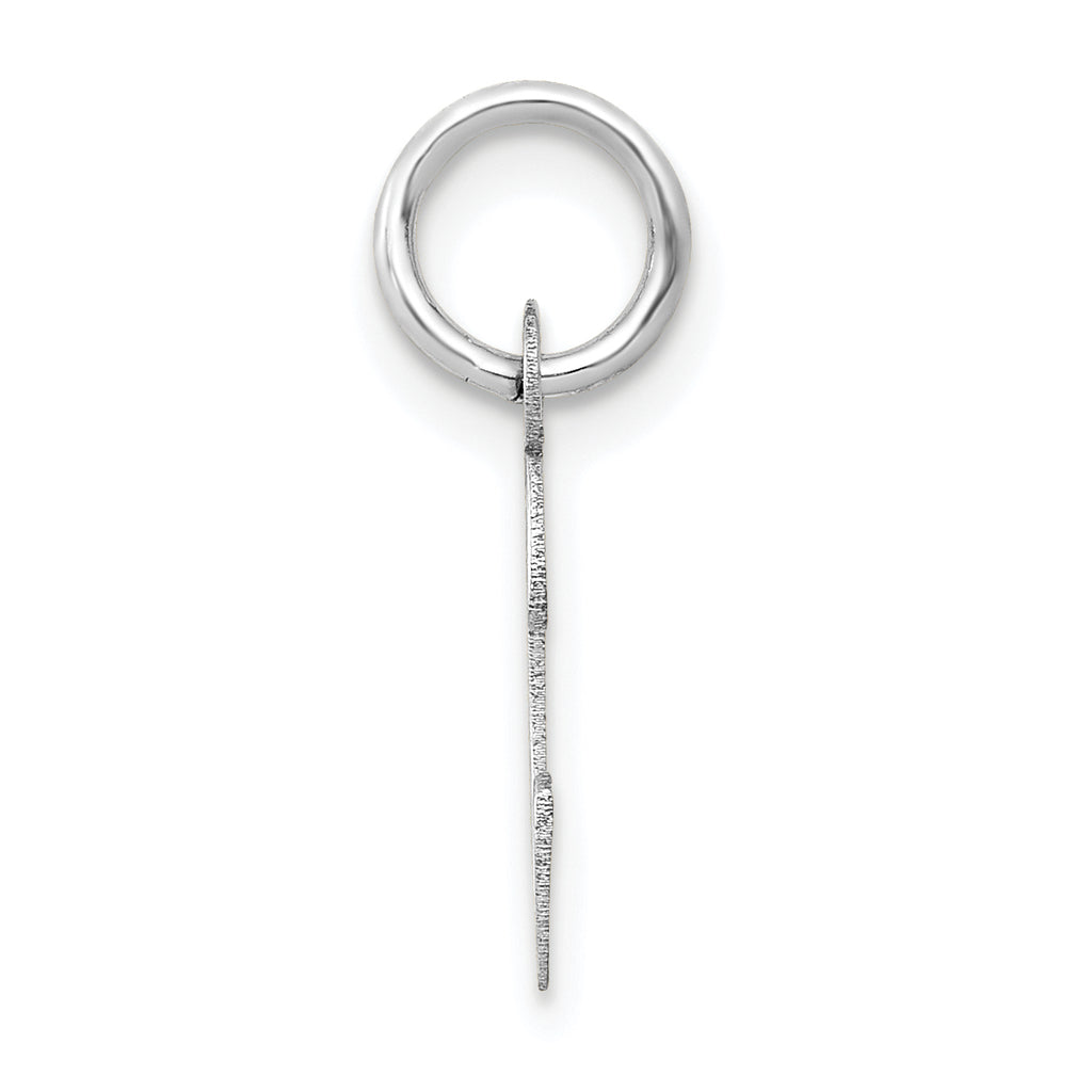 14K White Gold Small Slanted Block Letter C Initial Charm