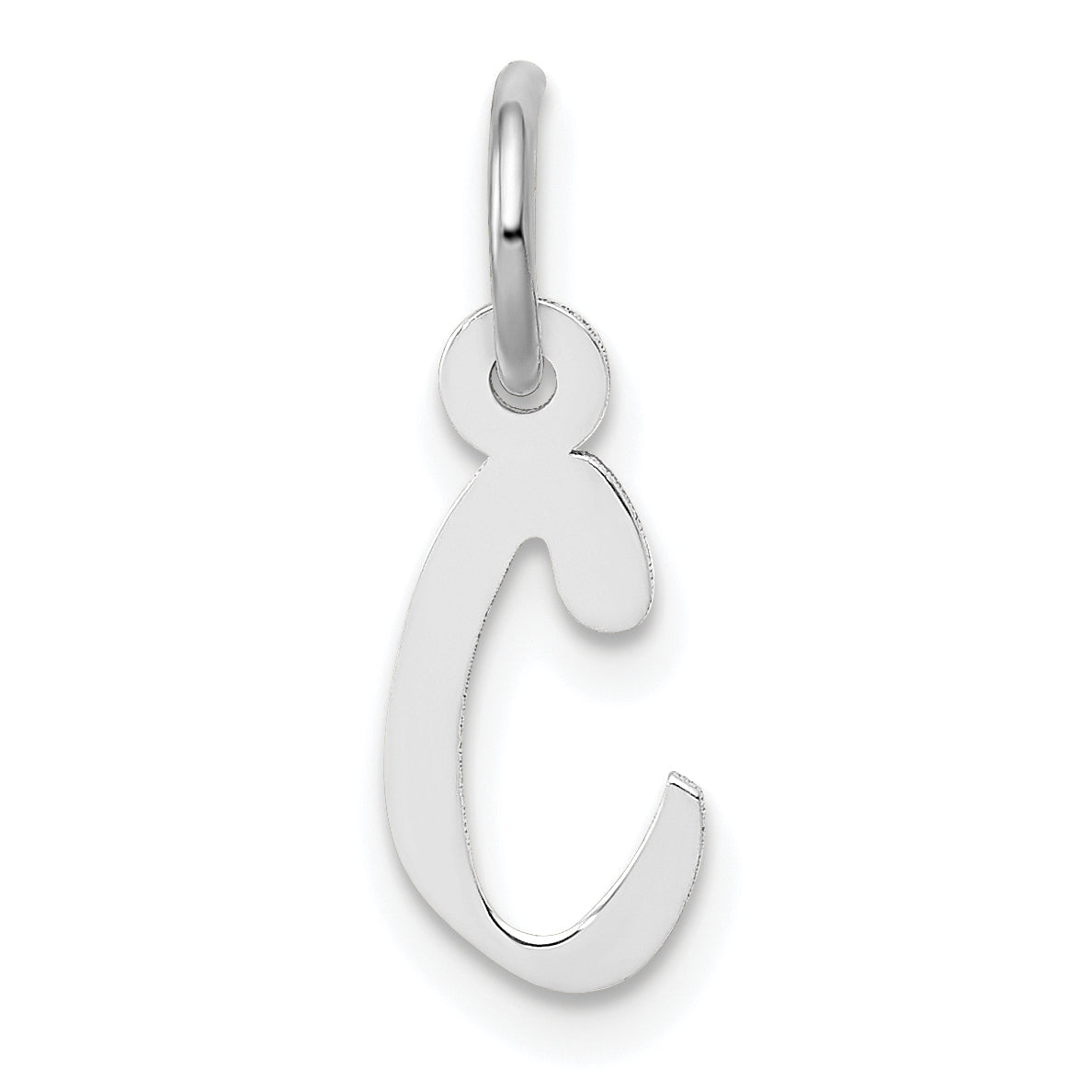 14k White Gold Small Slanted Block Letter C Initial Charm Main image