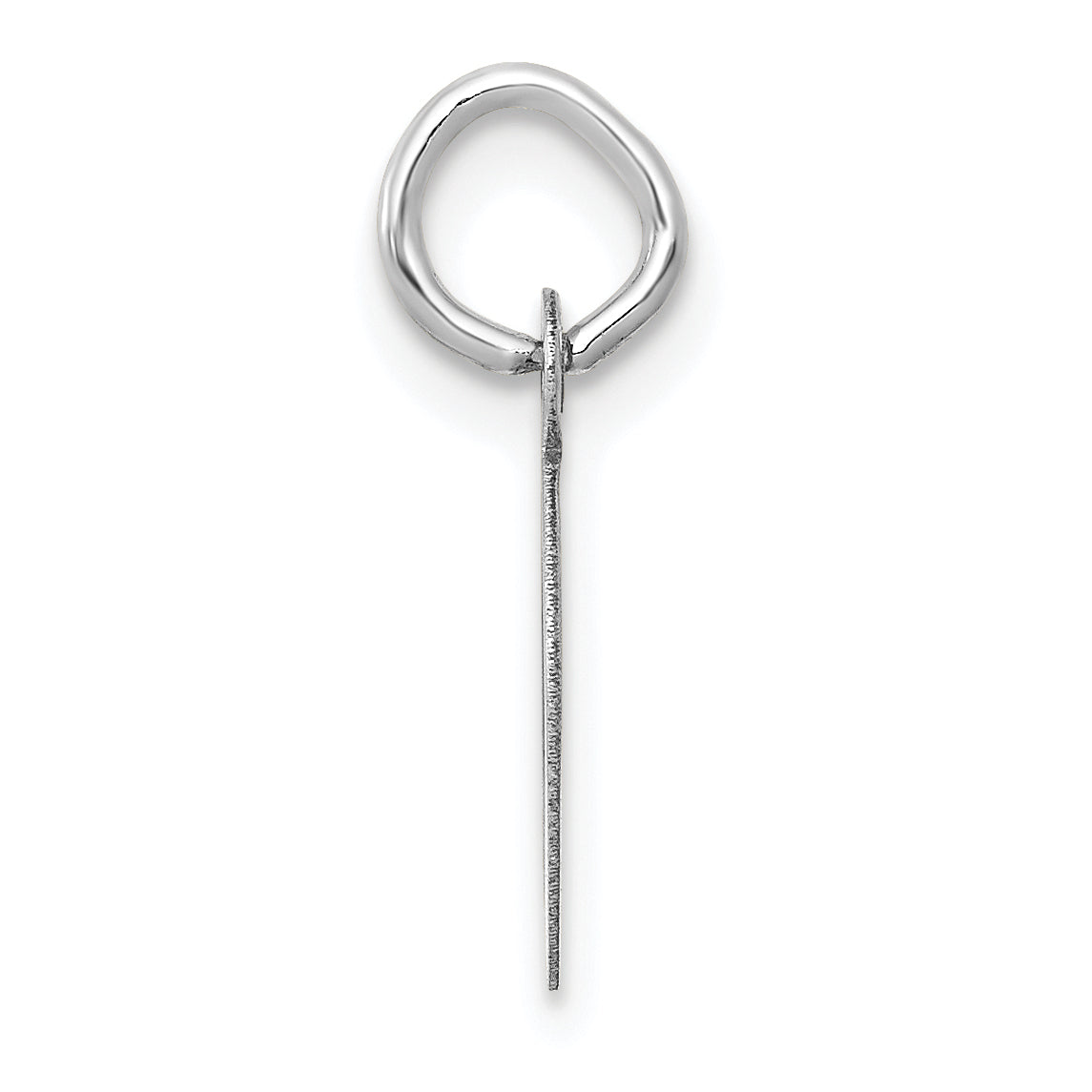 14K White Gold Small Slanted Block Letter D Initial Charm Secondary image