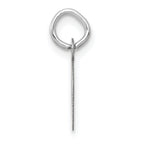 14K White Gold Small Slanted Block Letter D Initial Charm
