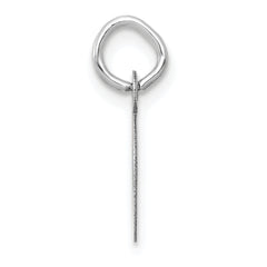 14K White Gold Small Slanted Block Letter D Initial Charm