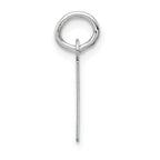 14K White Gold Small Slanted Block Initial E Char