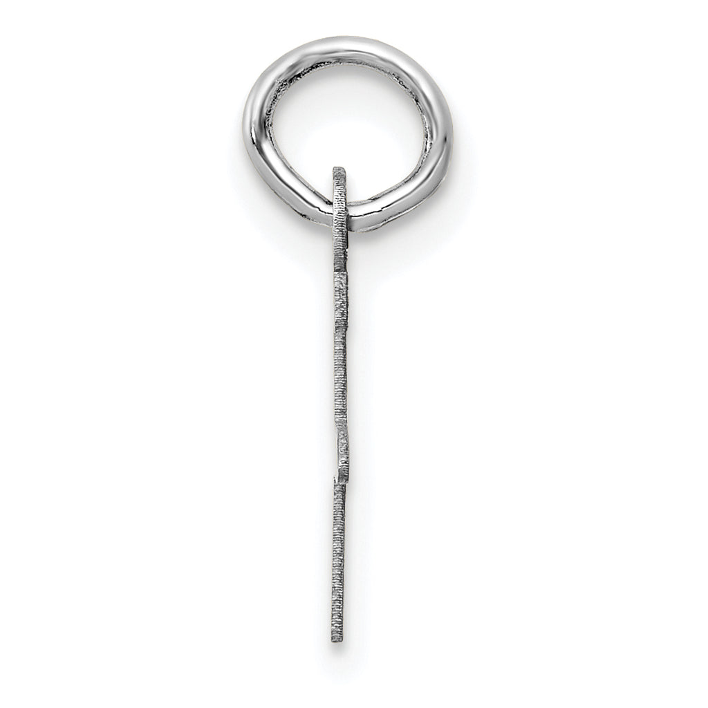 14K White Gold Small Slanted Block Initial F Char