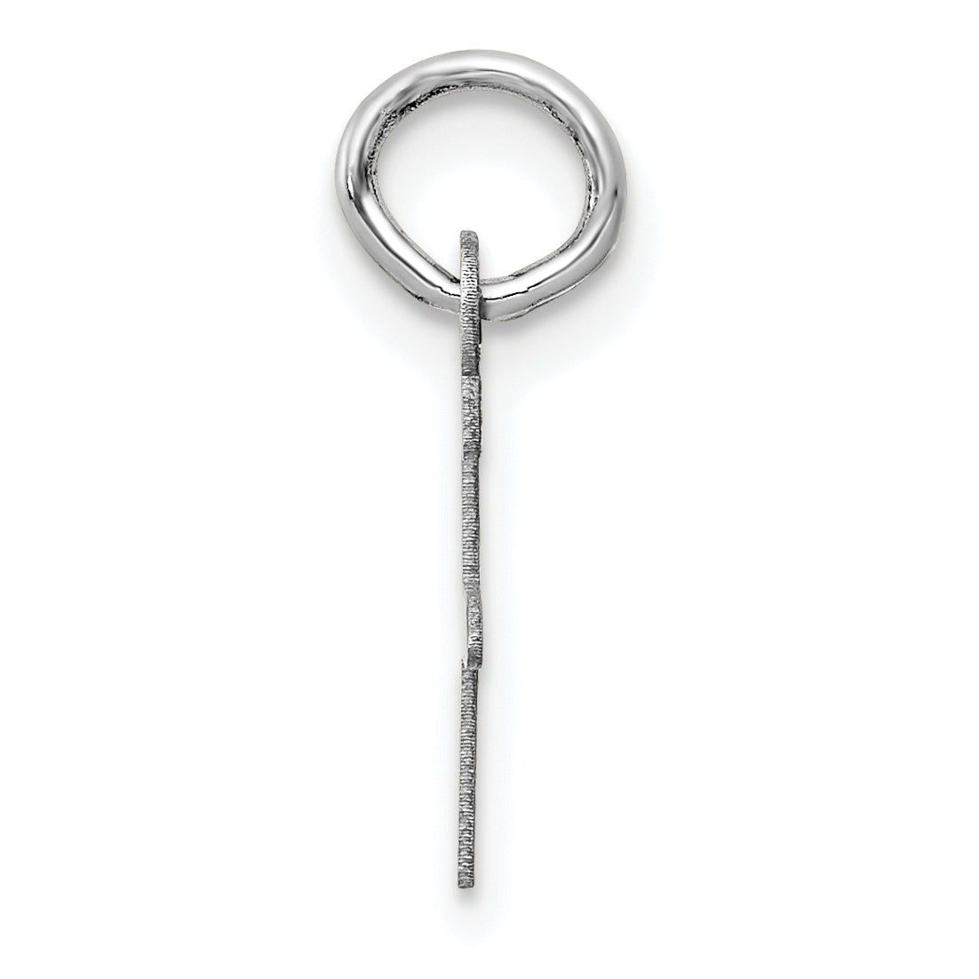 14K White Gold Small Slanted Block Initial F Char