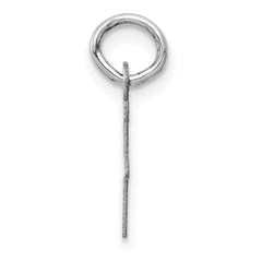 14K White Gold Small Slanted Block Initial F Char