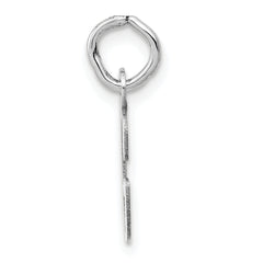 14K White Gold Small Slanted Block Initial G Char