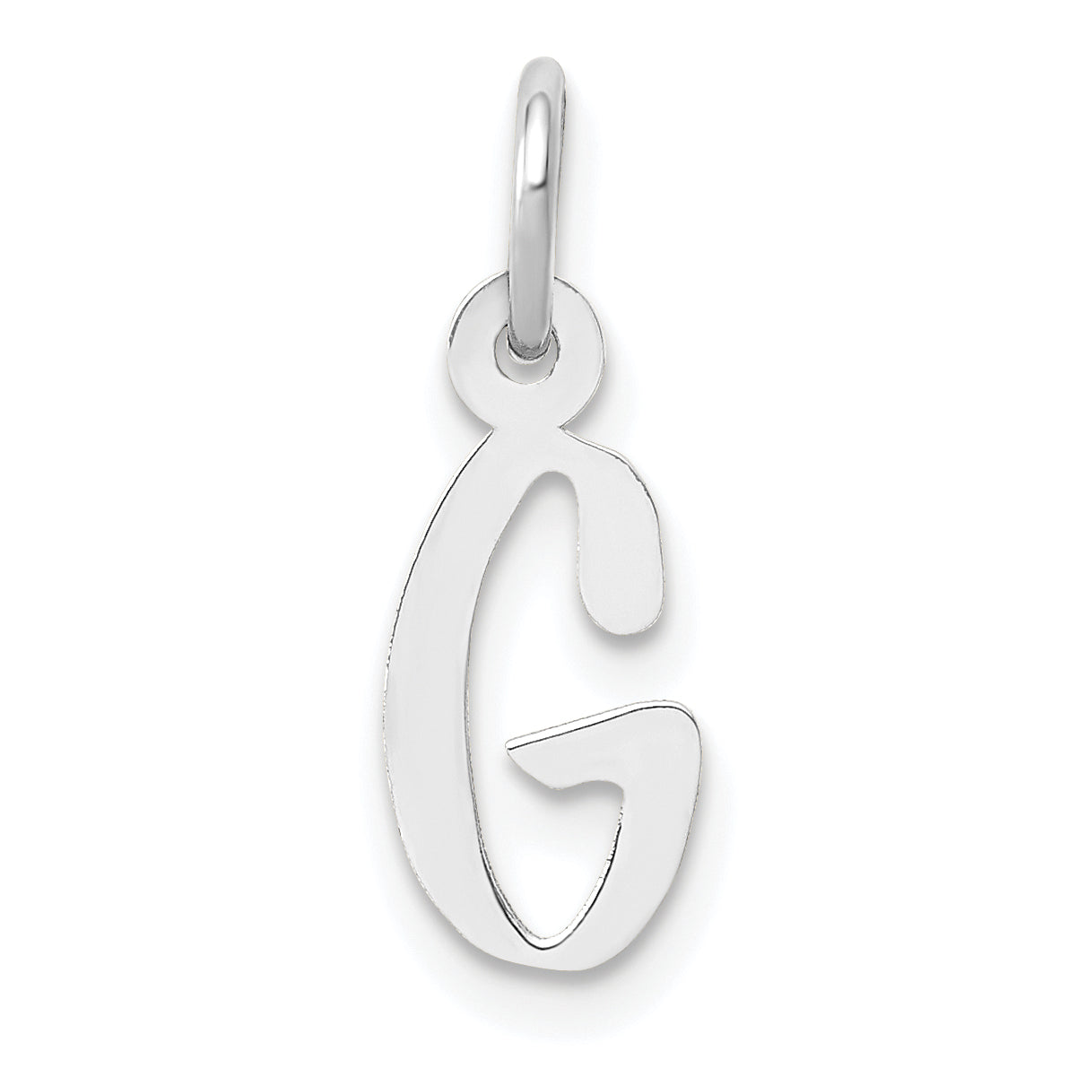 14K White Gold Small Slanted Block Letter G Initial Charm Main image