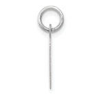 14K White Gold Small Slanted Block Initial H Char