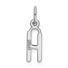 14K White Gold Small Slanted Block Initial H Char