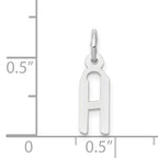 14K White Gold Small Slanted Block Initial H Char