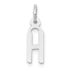 14K White Gold Small Slanted Block Letter H Initial Charm