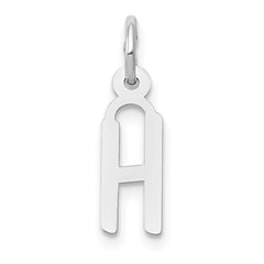 14K White Gold Small Slanted Block Letter H Initial Charm