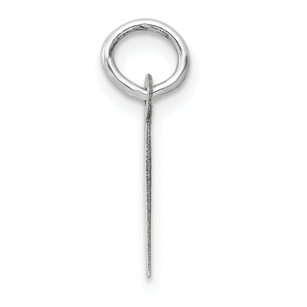 14K White Gold Small Slanted Block Initial I Char