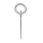 14K White Gold Small Slanted Block Initial I Char