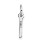 14K White Gold Small Slanted Block Initial I Char