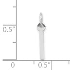 14K White Gold Small Slanted Block Initial I Char