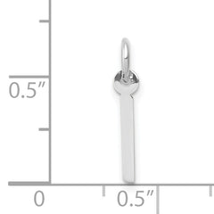 14K White Gold Small Slanted Block Initial I Char