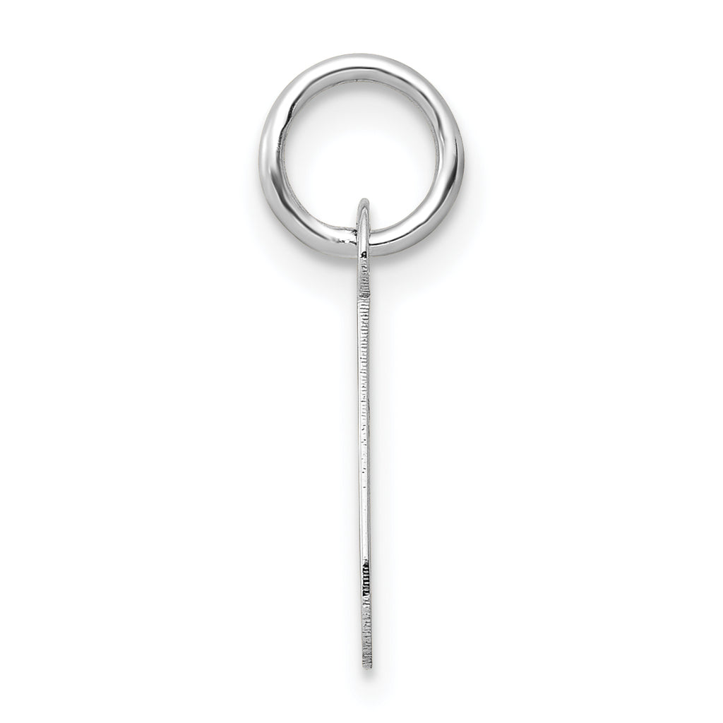 14K White Gold Small Slanted Block Initial J Char