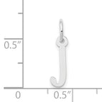 14K White Gold Small Slanted Block Initial J Char
