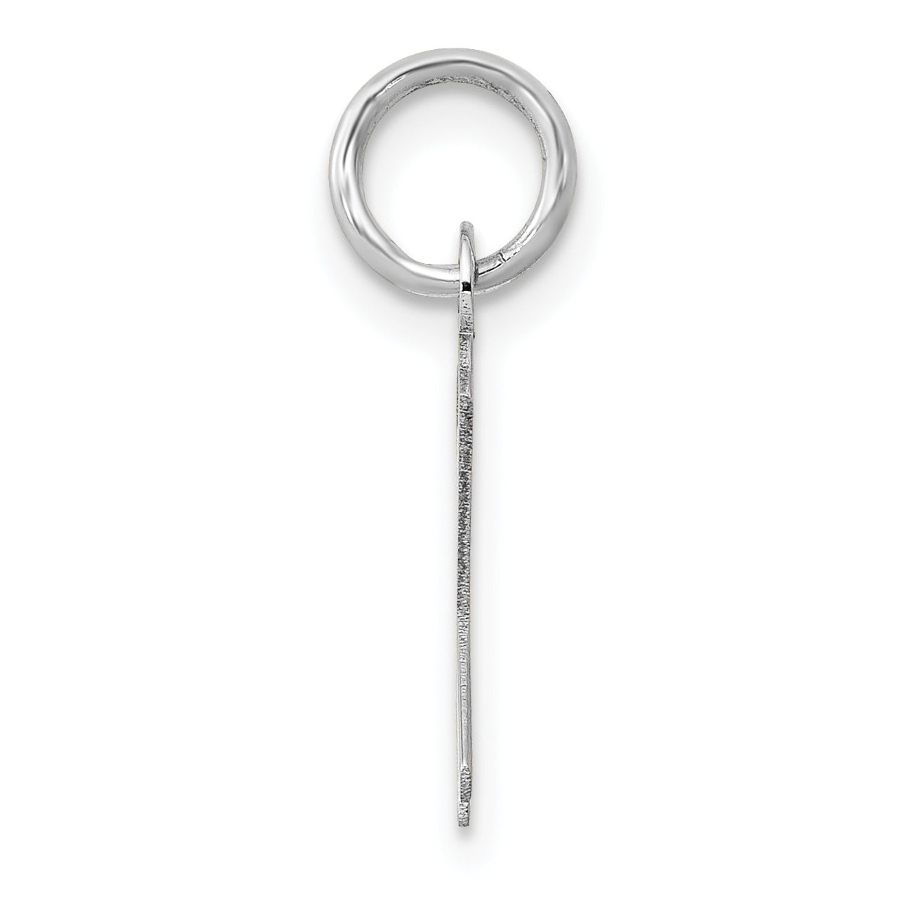 14K White Gold Small Slanted Block Initial K Char
