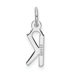 14K White Gold Small Slanted Block Initial K Char