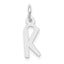 14K White Gold Small Slanted Block Letter K Initial Charm