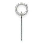 14K White Gold Small Slanted Block Initial L Char