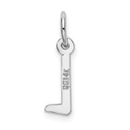 14K White Gold Small Slanted Block Initial L Char